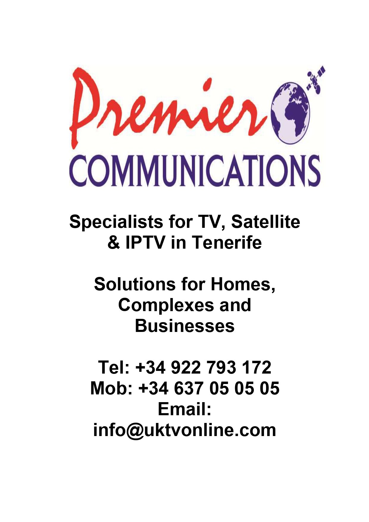Premier Communications IPTV Tenerife